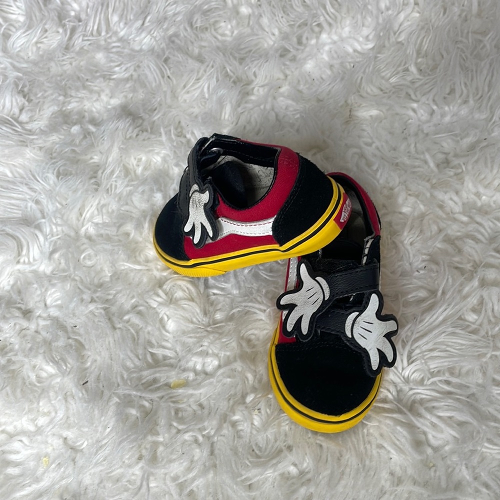 Red & black Mickey Mouse Vans Size 8